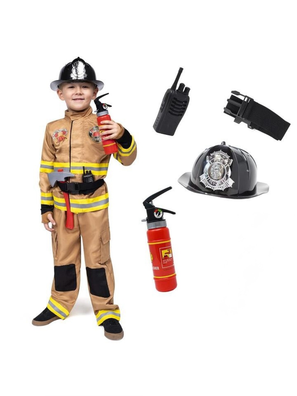 Spooktacular Creations Toddler Firefighter w/ Tools Halloween Costume 3T